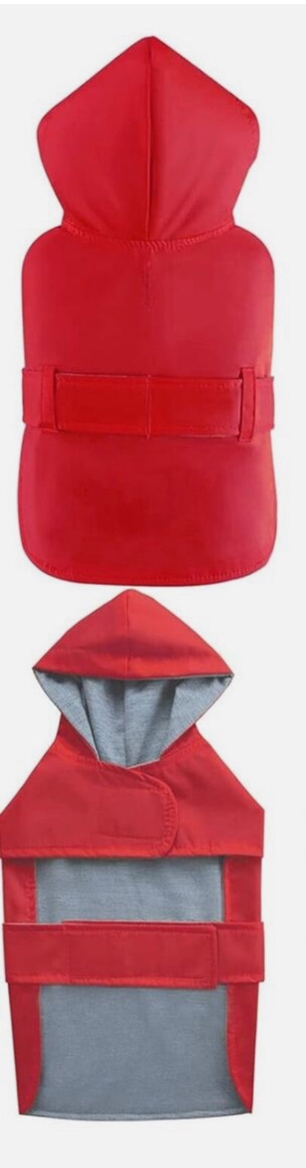 LeerKing Dog Raincoat Poncho with Cotton Lining Leash Hole Waterproof Hooded