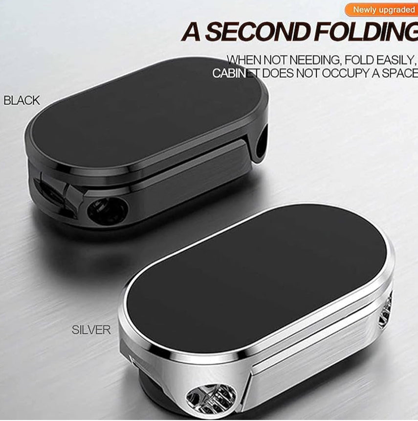 Strong Magnetic Folding Holder, 2022 New-Magnetic Phone Holder for Car, Mini 360°rotatable Multifunctional Magnetic Phone Mount, Retractable Adjustable Car Phone Holder for All Phone,A,Silver