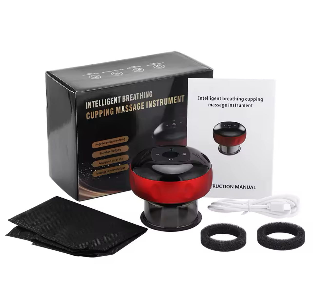 Electric Cupping Therapy Massager 12-speed Red Light Heating Breathing Cupping Massage Rechargeable Body