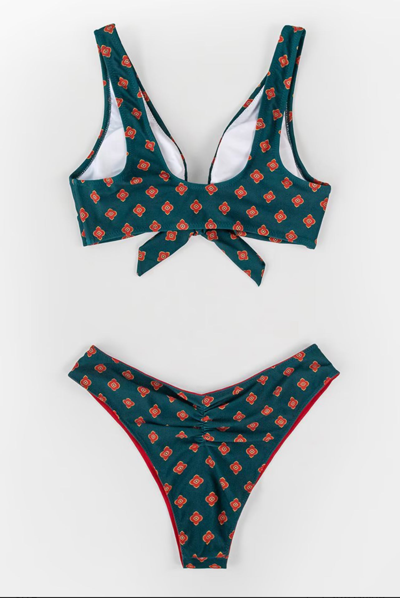 CUPSHE Women’s Retro Mini Floral V-neck Bikini