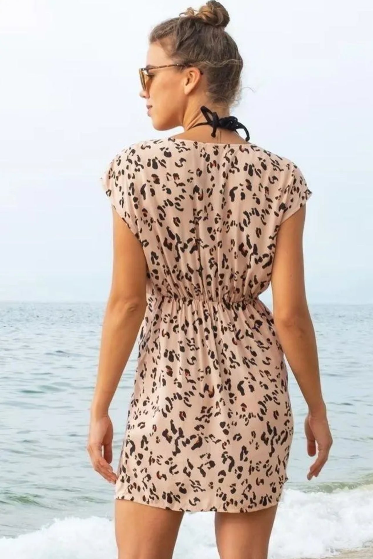 Cupshe Fallon Leopard V-neck Sleeveless Dress