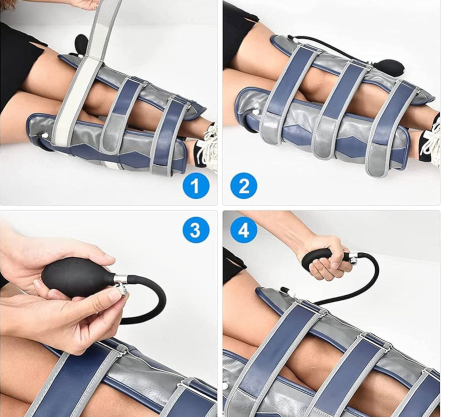 Leg Correction Brace, Inflatable Leg Posture Corrector Belt Band, Adjustable Legs Straightening Belt, Knock Knees Valgus Deformity Bow Legs Band for Straighten Bow Splay Legs