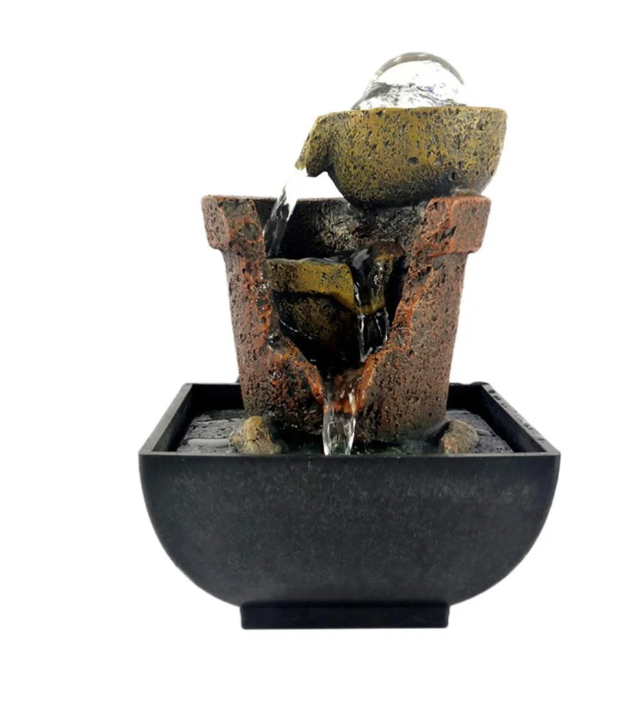 Tabletop Fountain Indoor Waterfall Meditation Fountain Office Relaxing Tabletop Fountain. LED Lights Rolling Decorative Bubble Balls