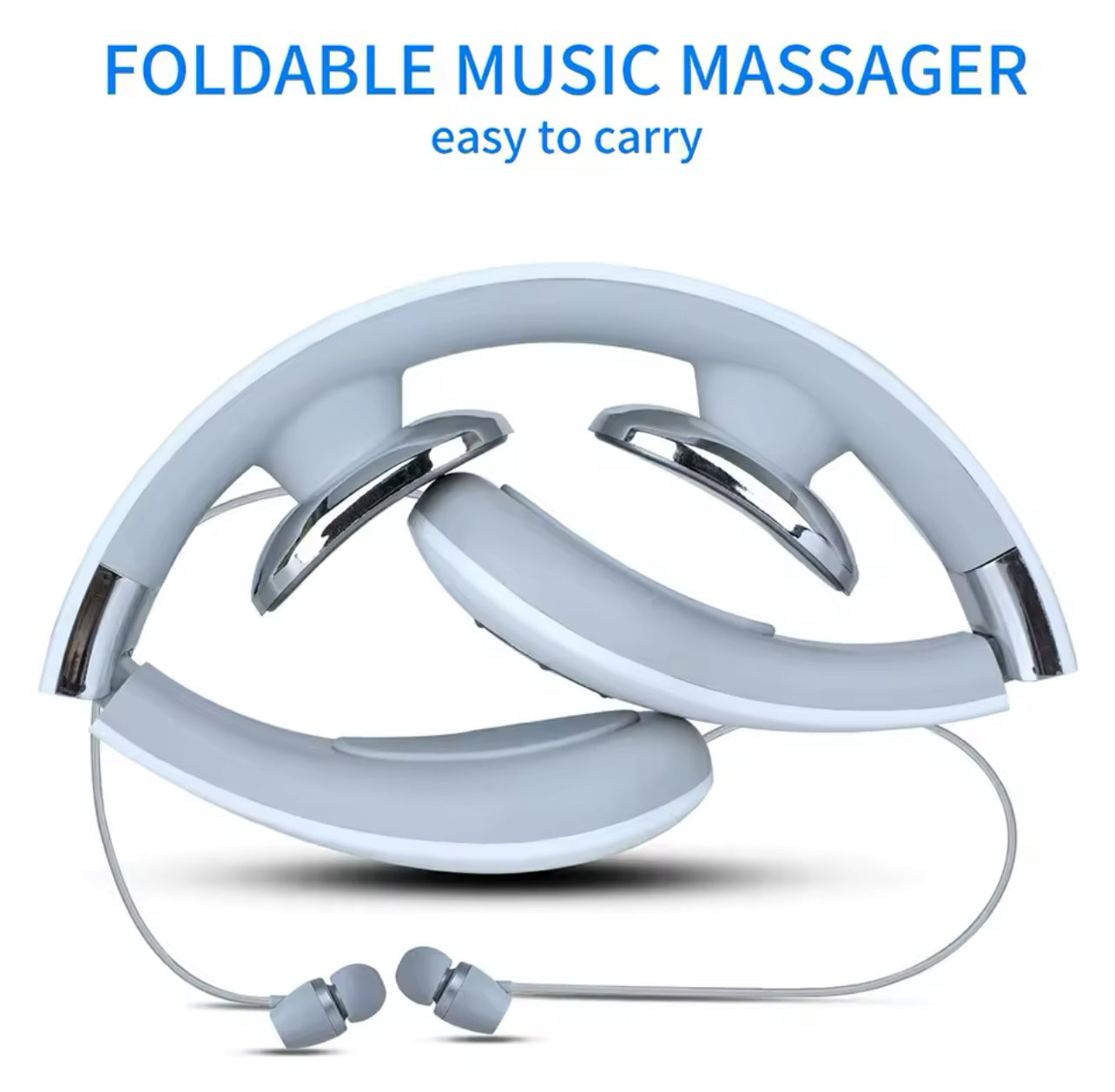 New Bluetooth Wireless Headphone 2 in 1 Massager Adjustable Earphone Sport Earbud Neckband In-ear Headset