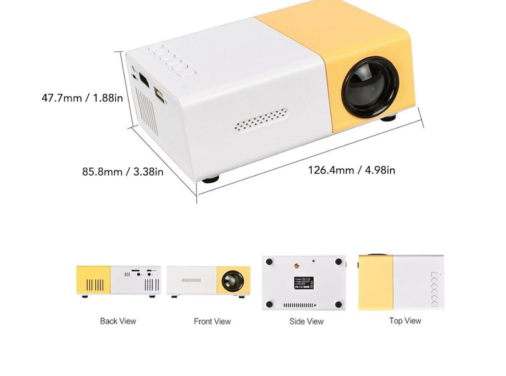Mini Projector, Full HD 1080P LED Video Projector, HiFi Sound Portable Outdoor Projector, Home Theater Movie Phone Projector for Courtyard Travel Camping