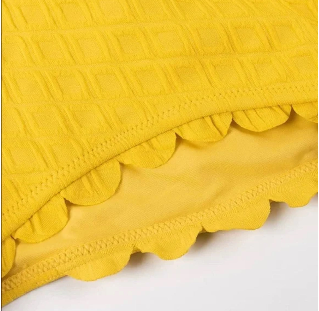 CUPSHE One Piece Swimsuit Sexy Black Cutout Scallop Trim Bathing Suit