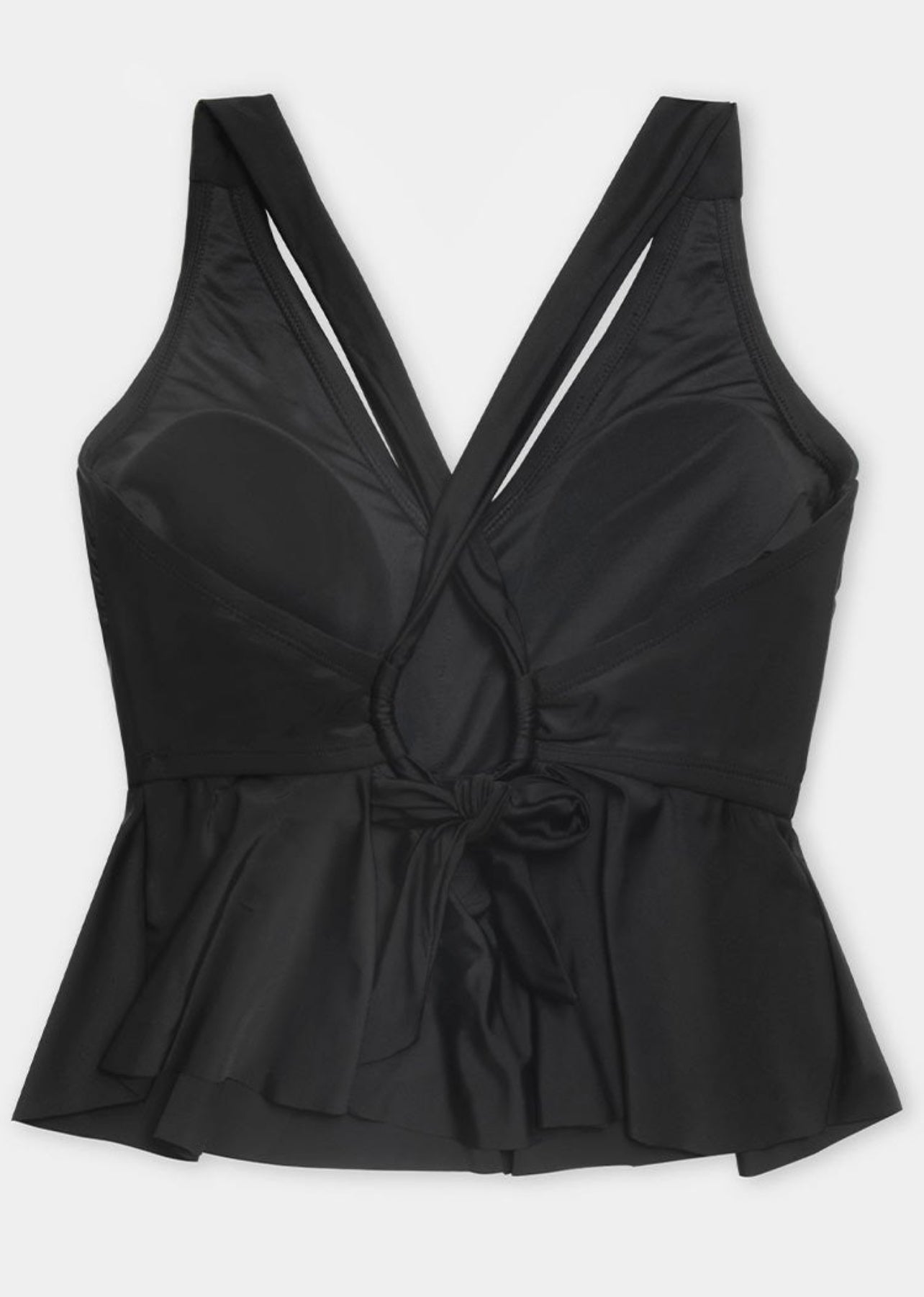 CUPSHE Charmed Romance Cropped Peplum Plus Size Tankini Top