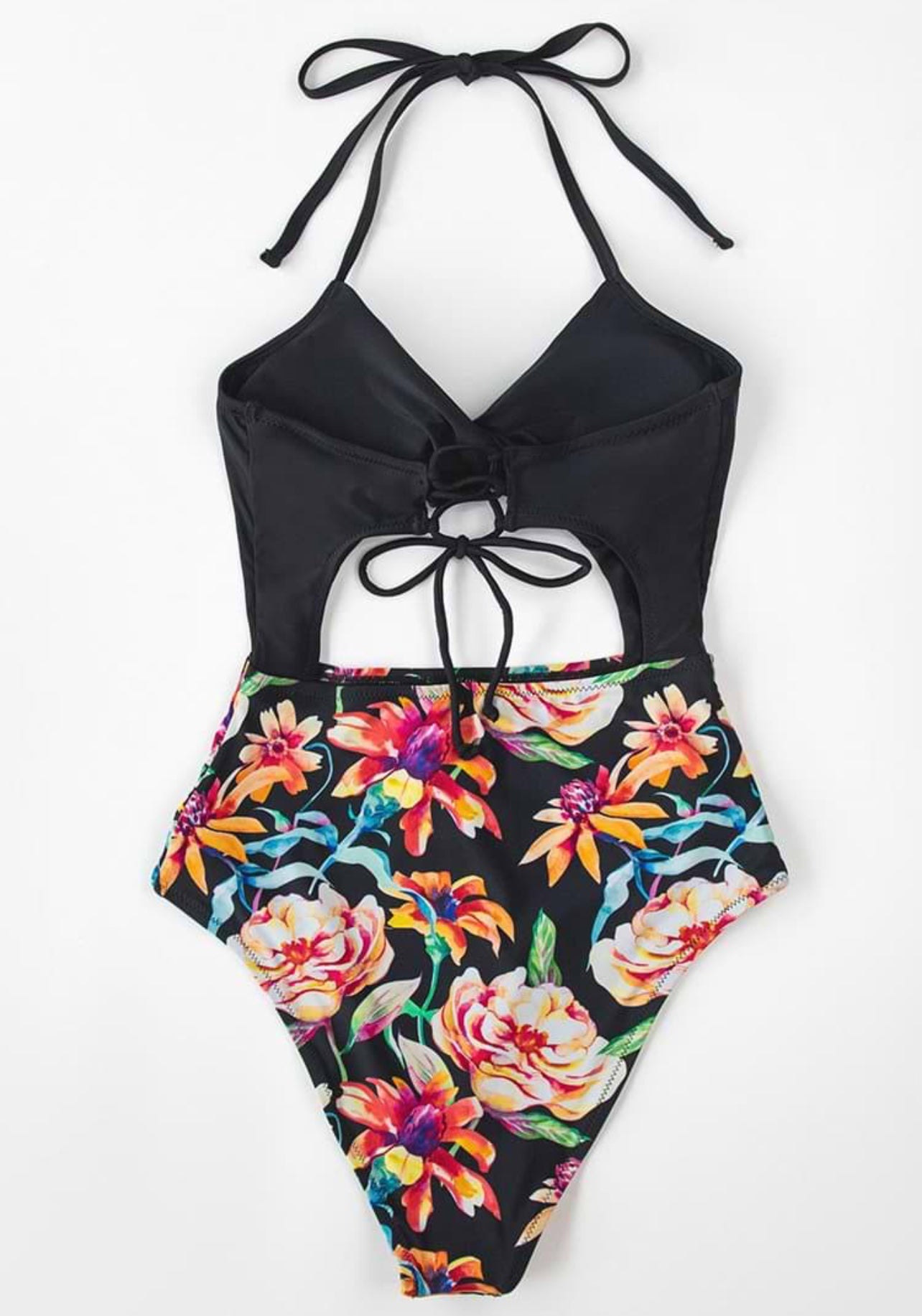 CUPSHE Floral Cutout Twist One Piece Swimsuit