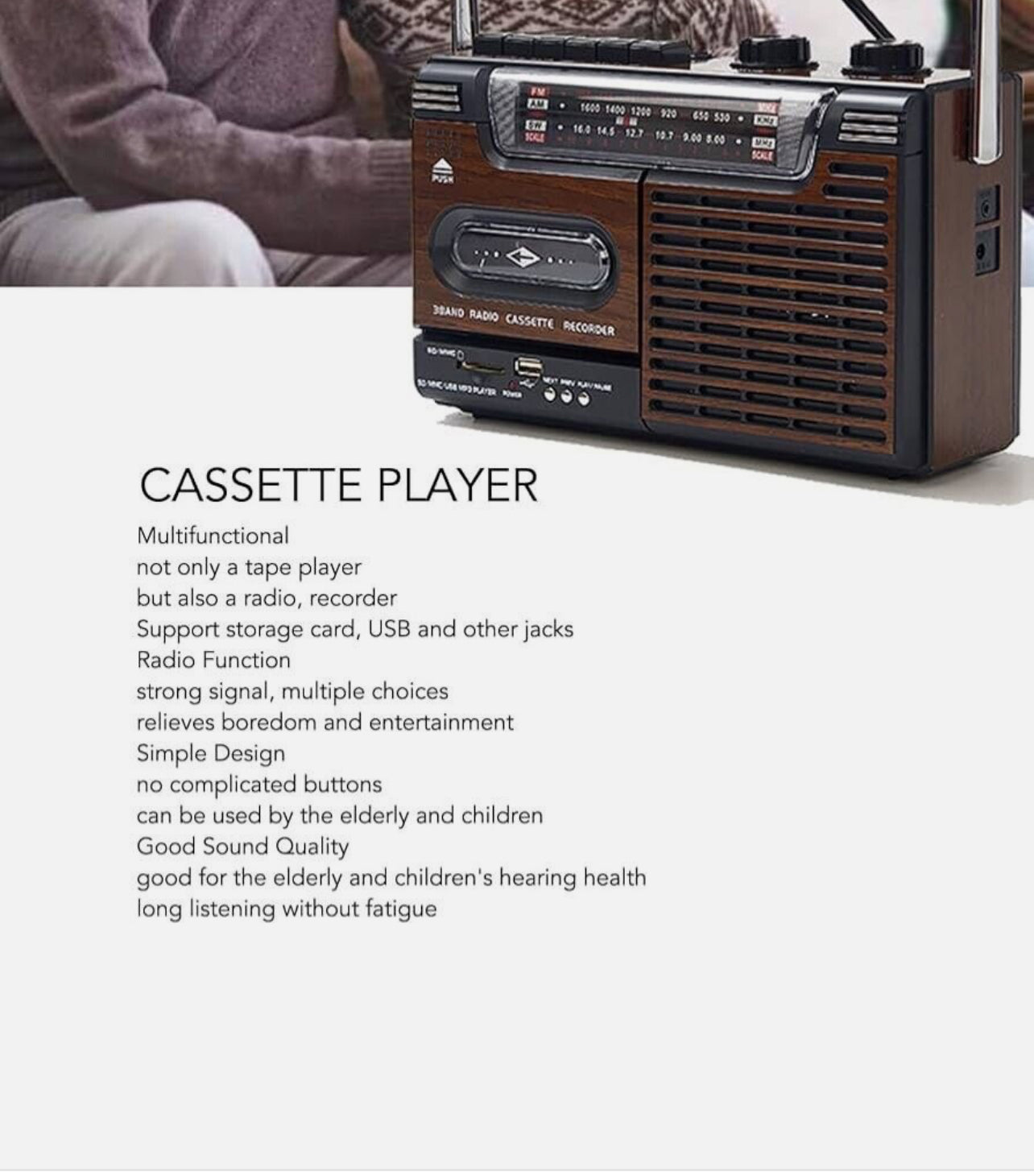 Retro Boombox Cassette Player, Retro Boombox with Cassette Player and AM/FM