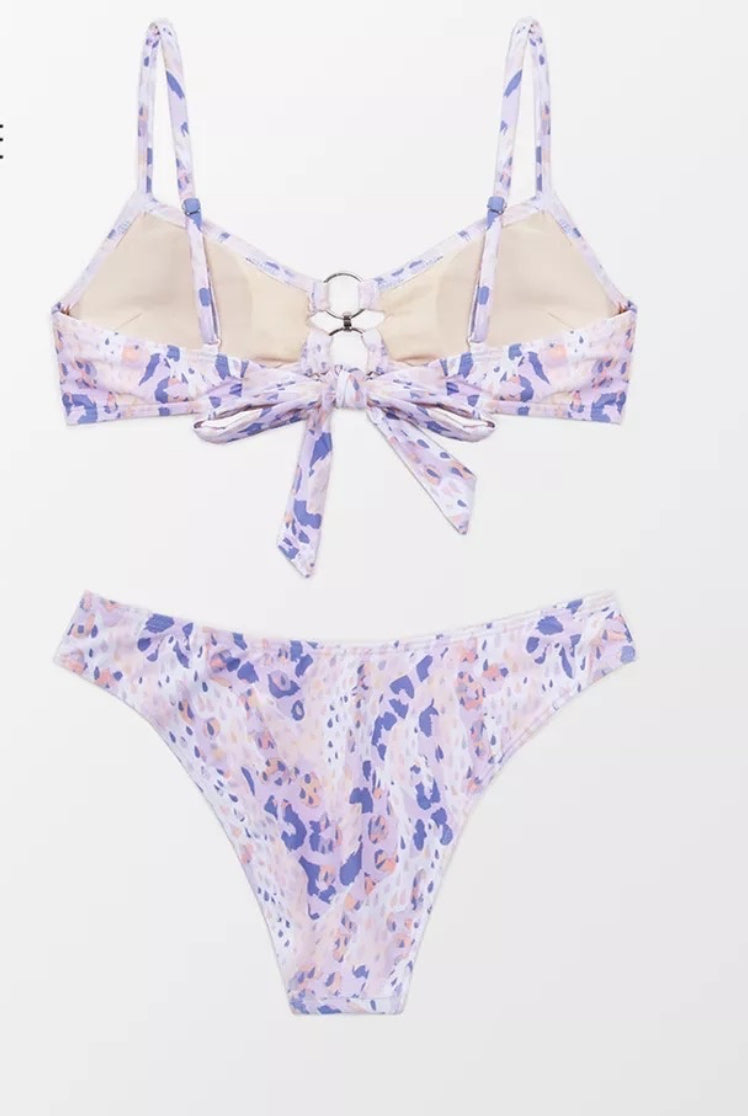 CUPSHE Women's Leopard Print Low Rise Bikini Set