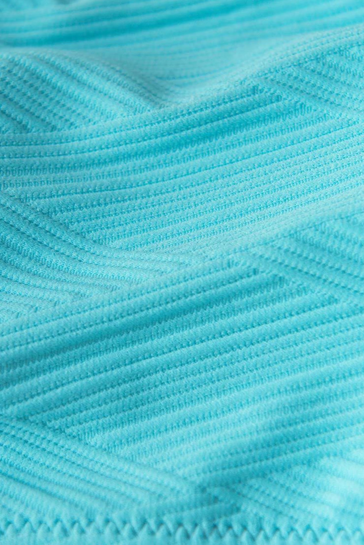 CUPSHE Blue Bandeau Low-Rised Solid Bikini