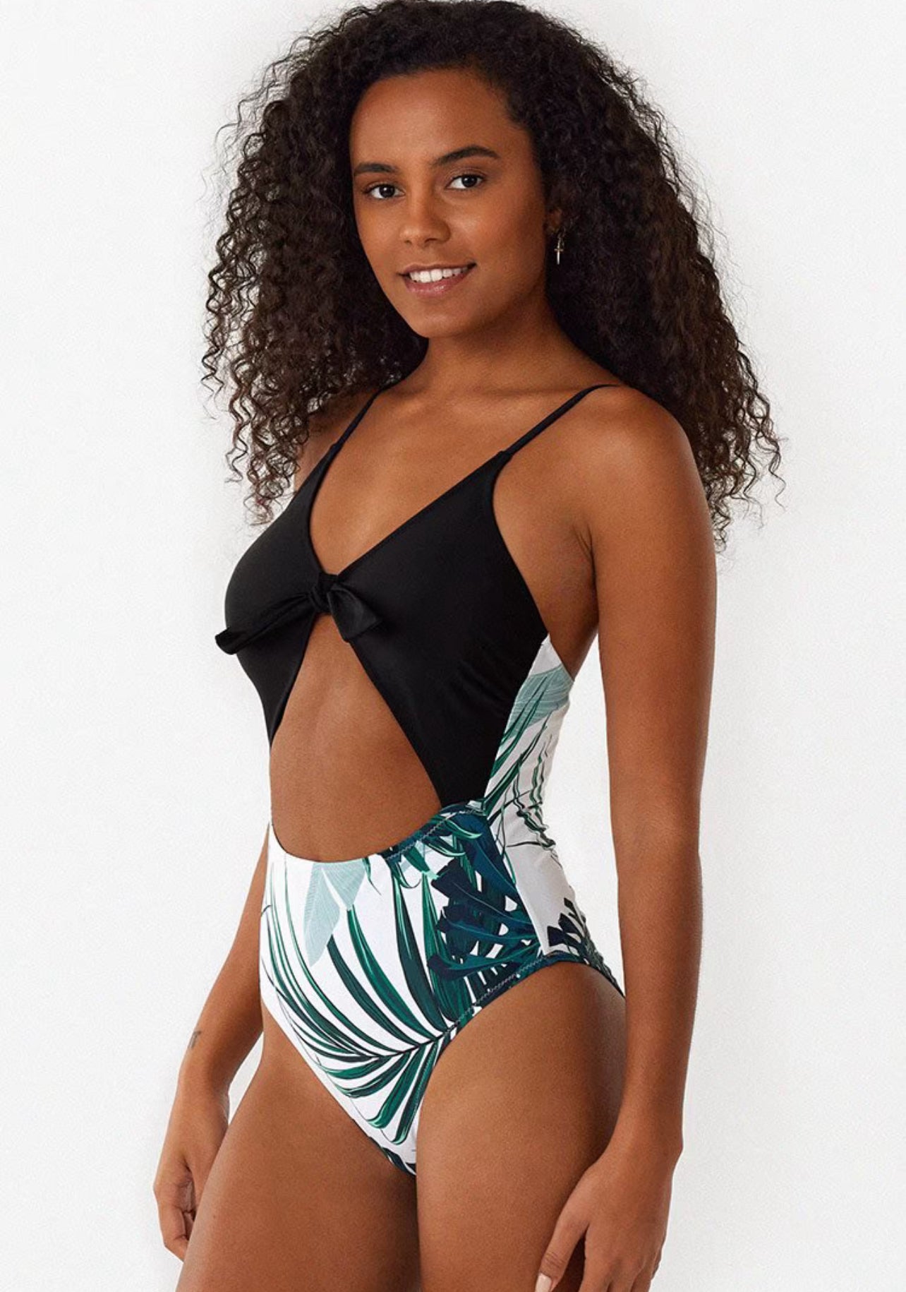 Gwen Tropical Cut Out One Piece Swimsuit