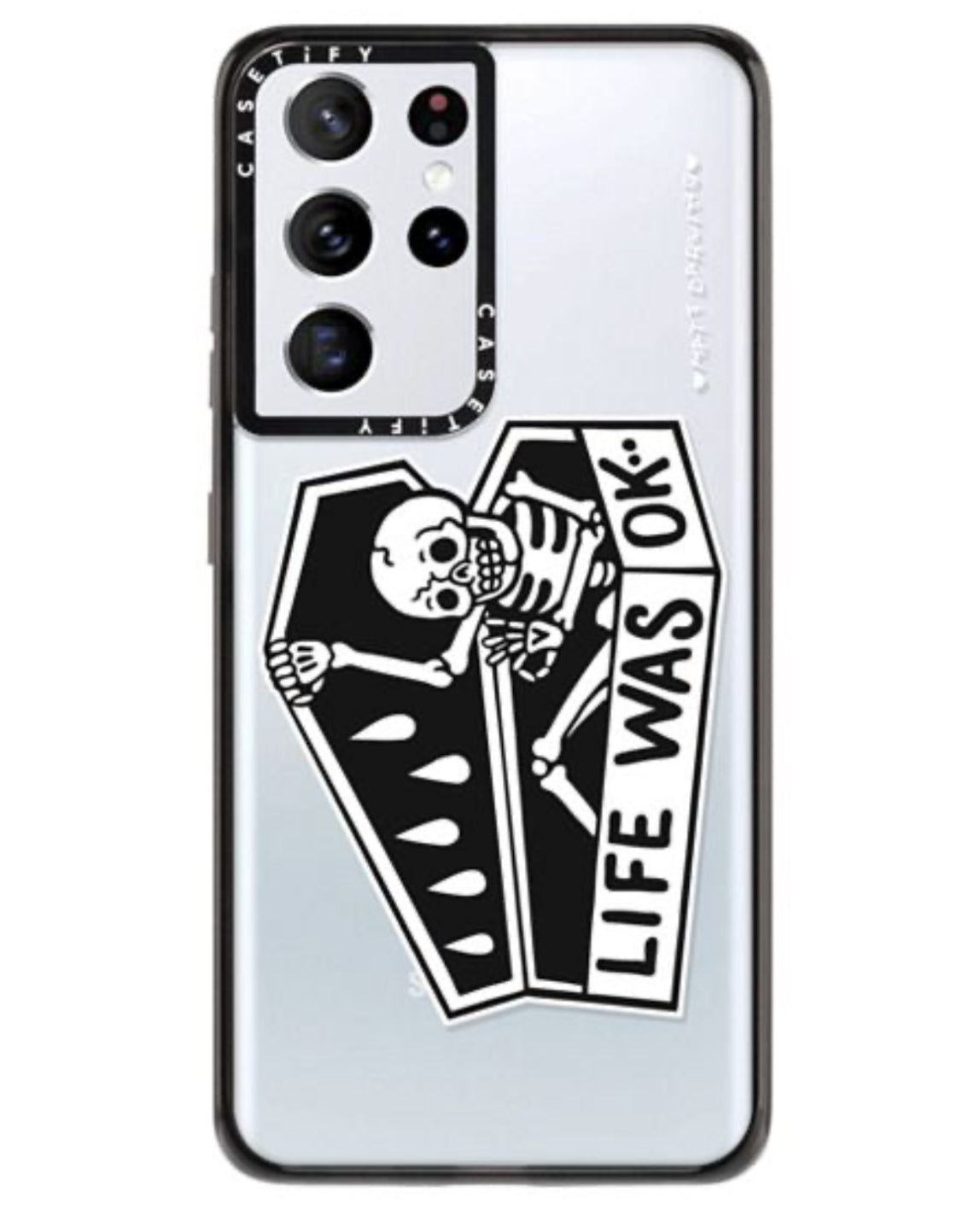 CASETiFY life was ok impact Case For Samsung - Galaxy S21 Ultra Color CLEAR Black