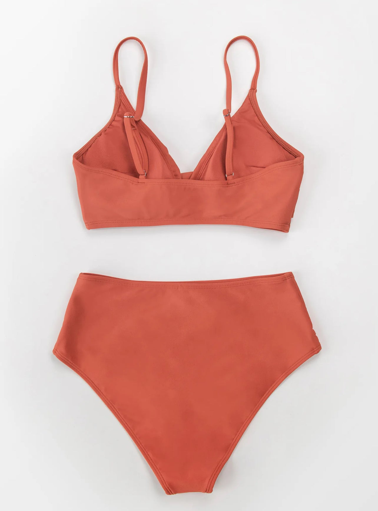 CUPSHE Marsala Twist High Waisted Bikini