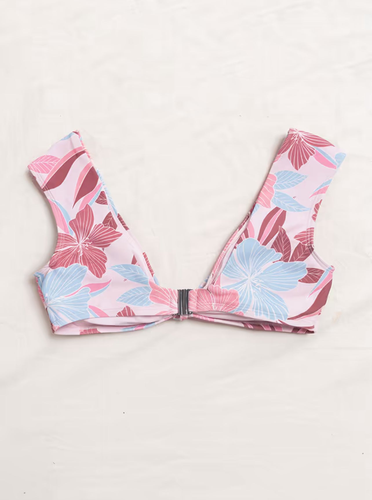 CUPSHE Floral Impressions Bunny Tie Bralette Bikini Top