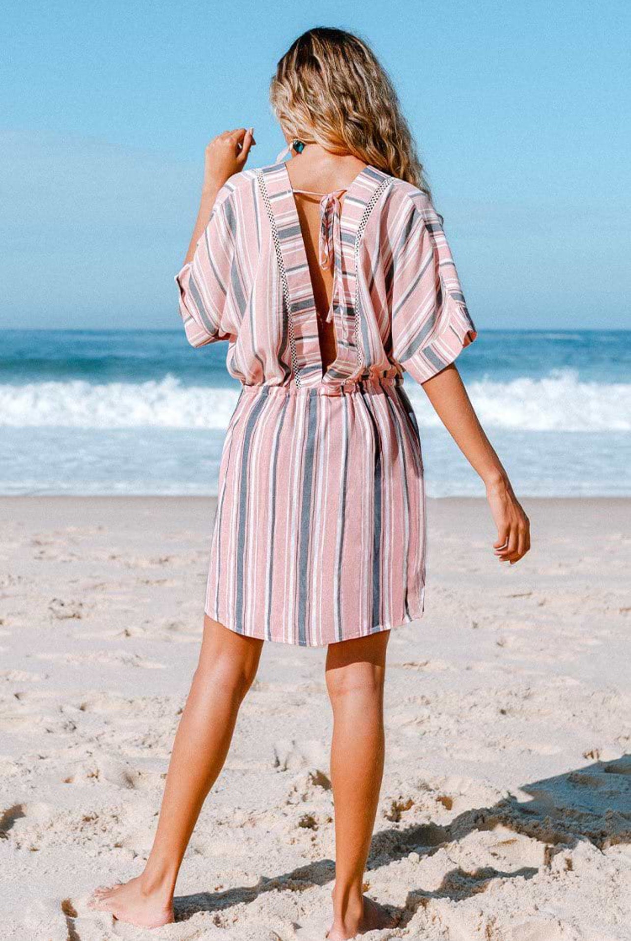 CUPSHE Hadassah Striped Tassel Cover Up