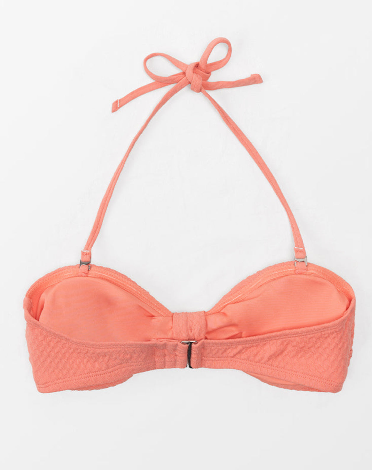 CUPSHE Textured knot front bandeau bikini top