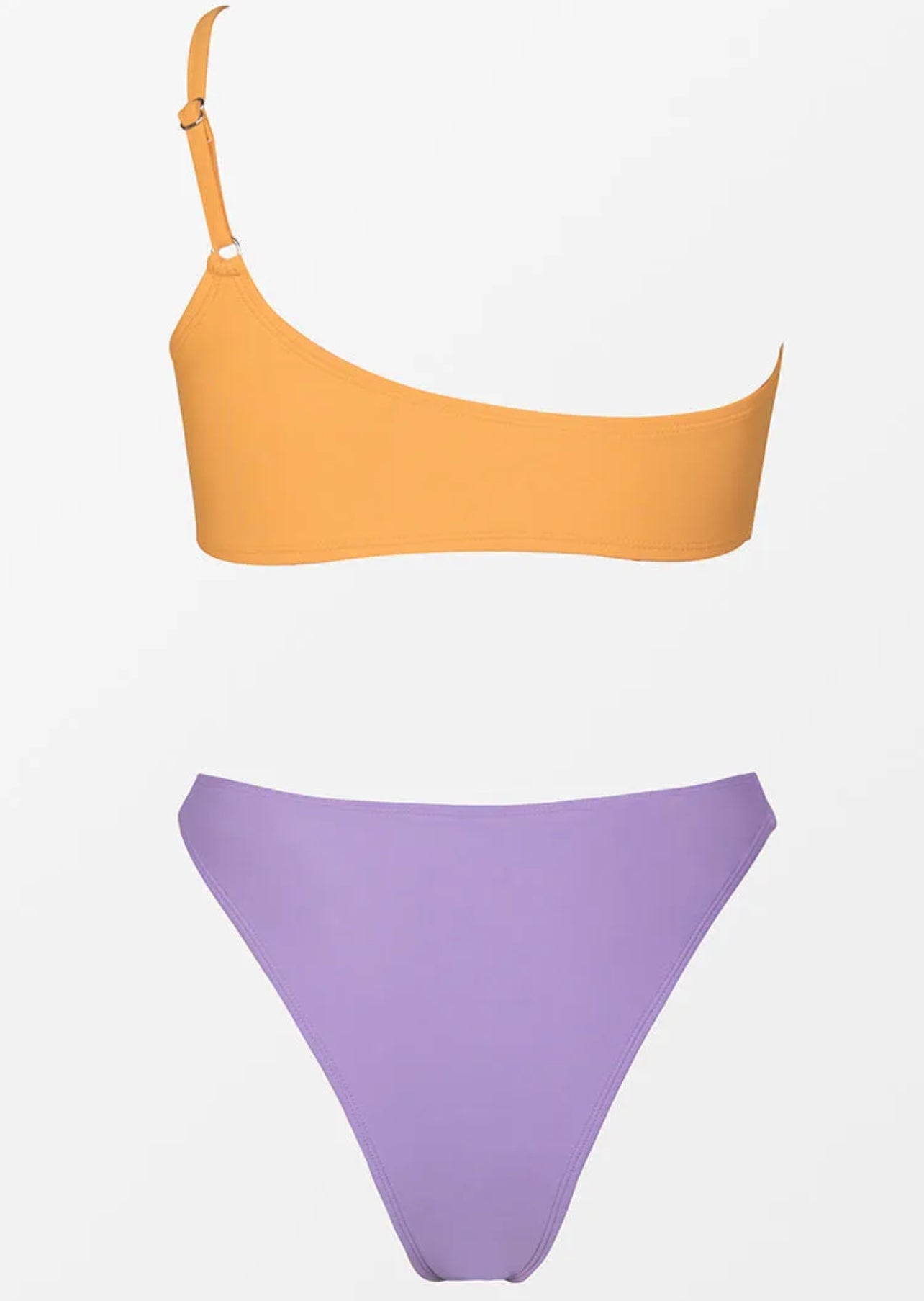 CUPSHE Extra cheeky solid color one shoulder bikini