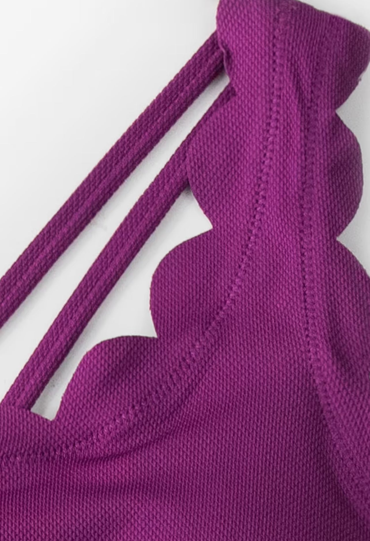 Purple And Floral One Shoulder Scalloped Bikini