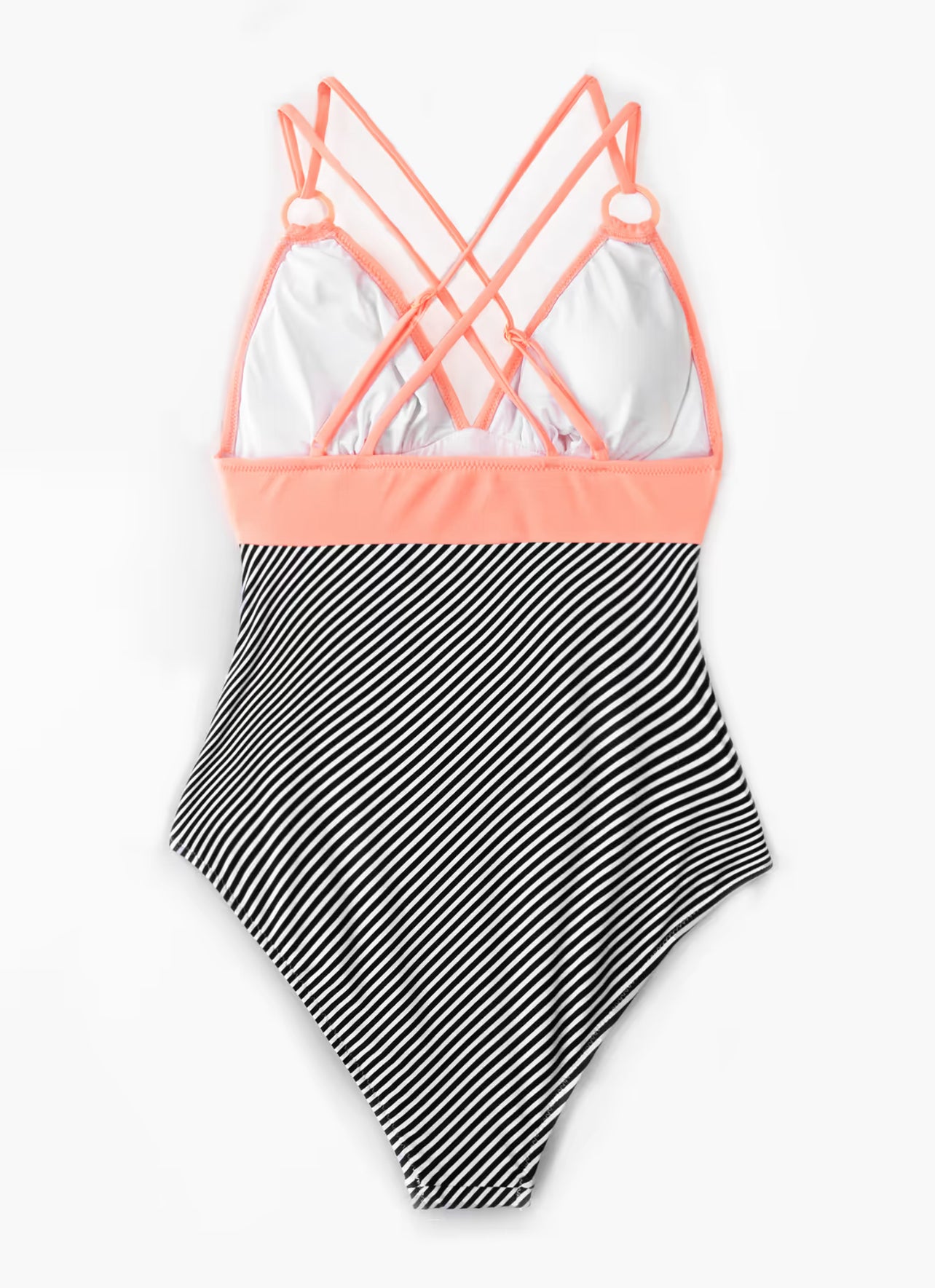 CUPSHE Peachy and Striped Gathered One Piece Swimsuit