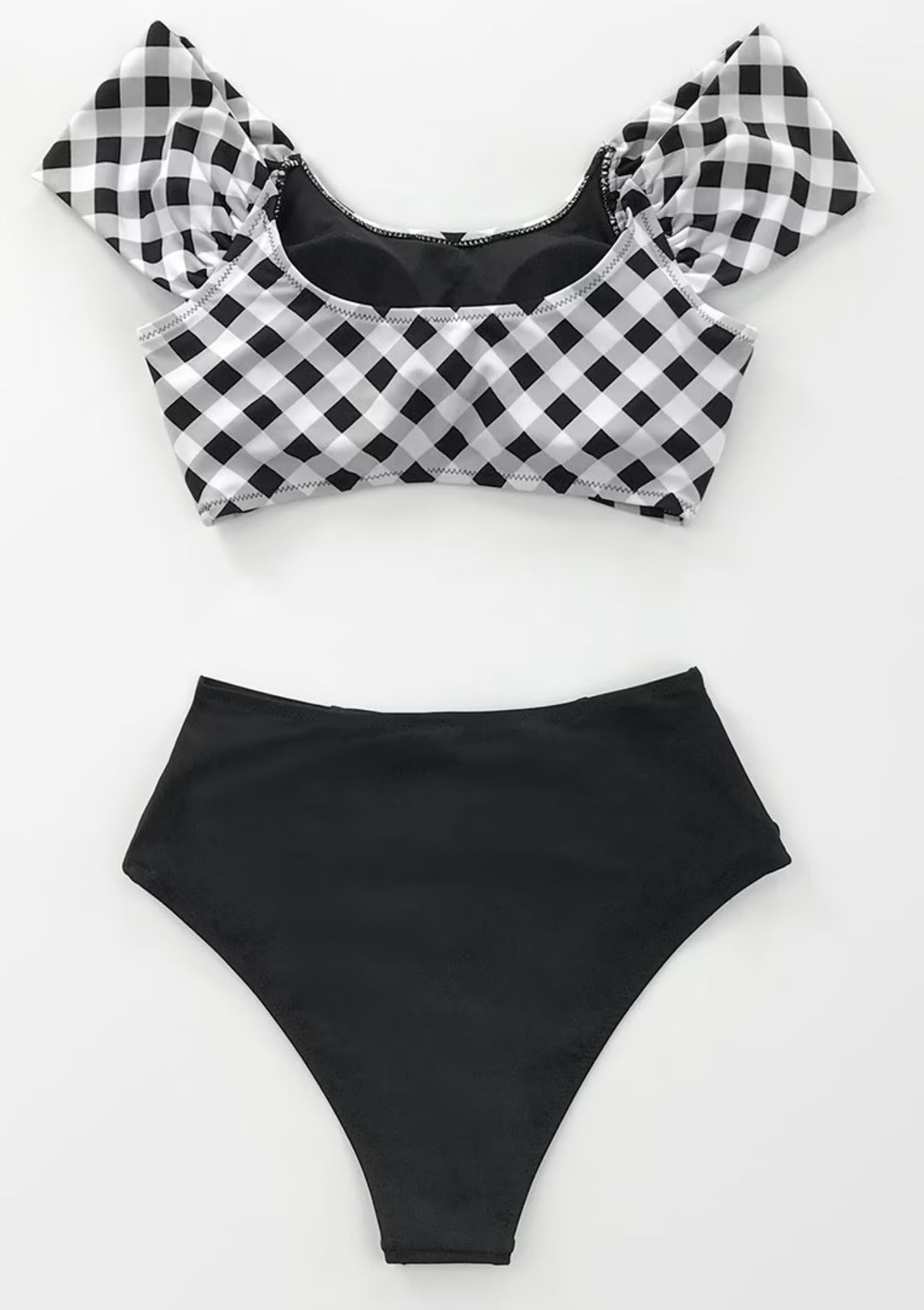 CUPSHE Black and White Gingham Bikini