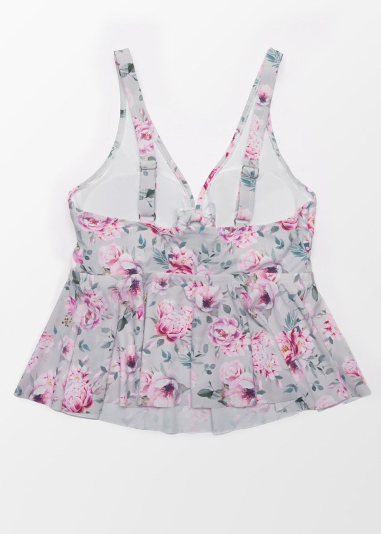 CUPSHE Women’s Plus size floral print ruffle tankini top