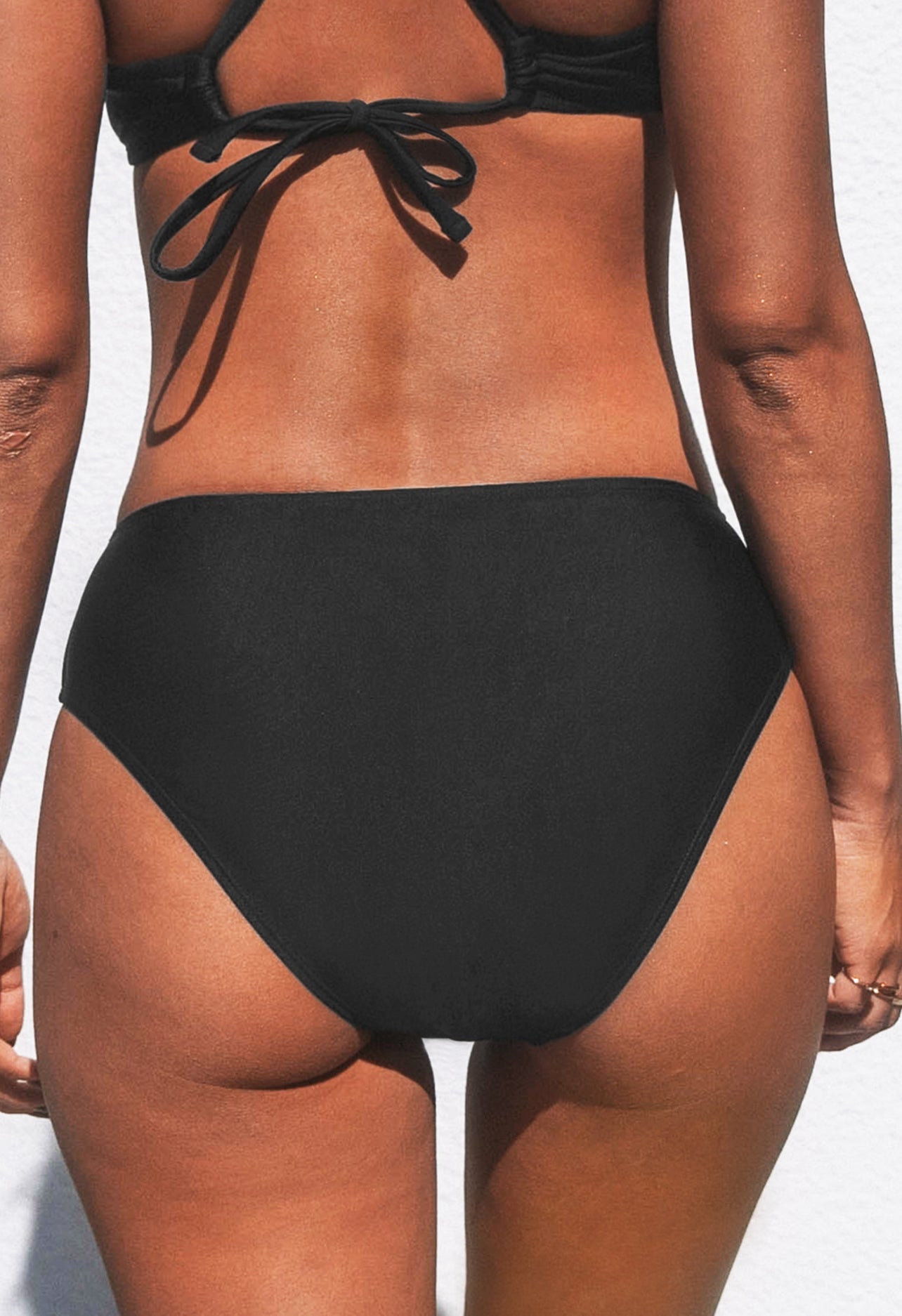 Women’s CUPSHE Black Mid Rise Classic Hipster Bikini Bottom
