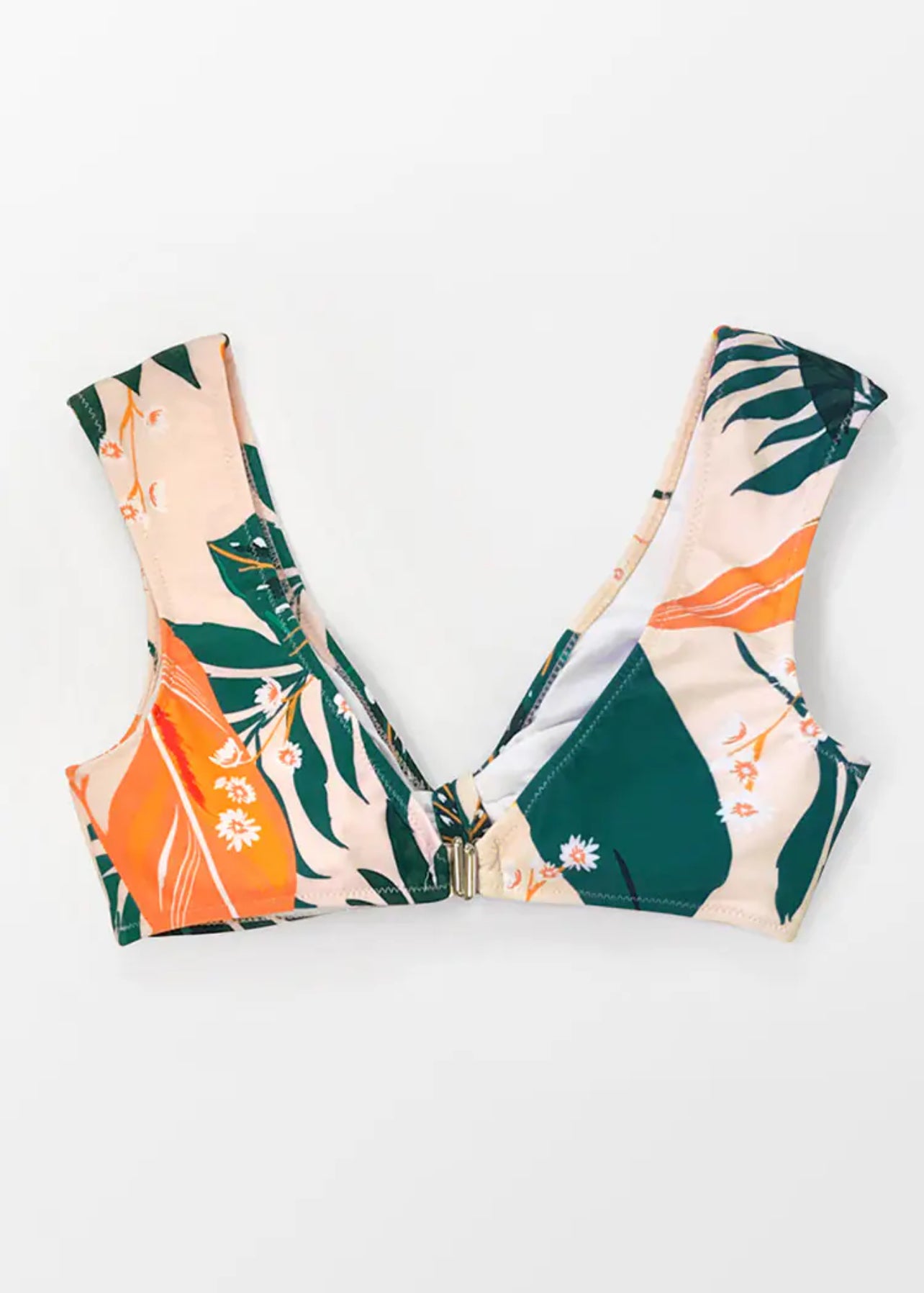 Bright Leafy Print Bikini Top