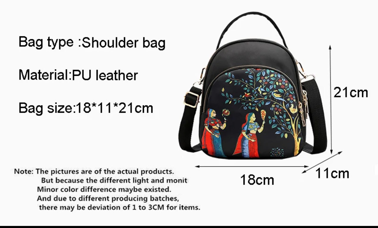Nylon Shoulder Bags For Women Small Oxford Waterproof Crossbody Bag Fashion Printed Handbags Pack Purse