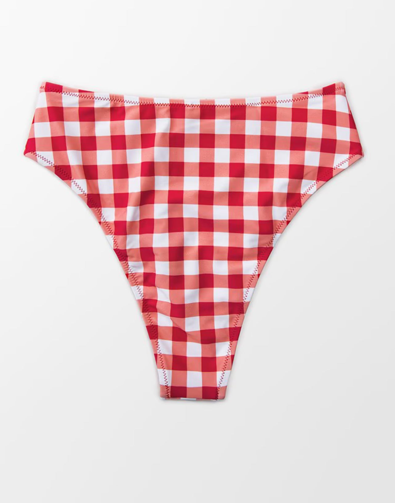 CUPSHE Women’s Red gingham high-waisted bikini bottoms