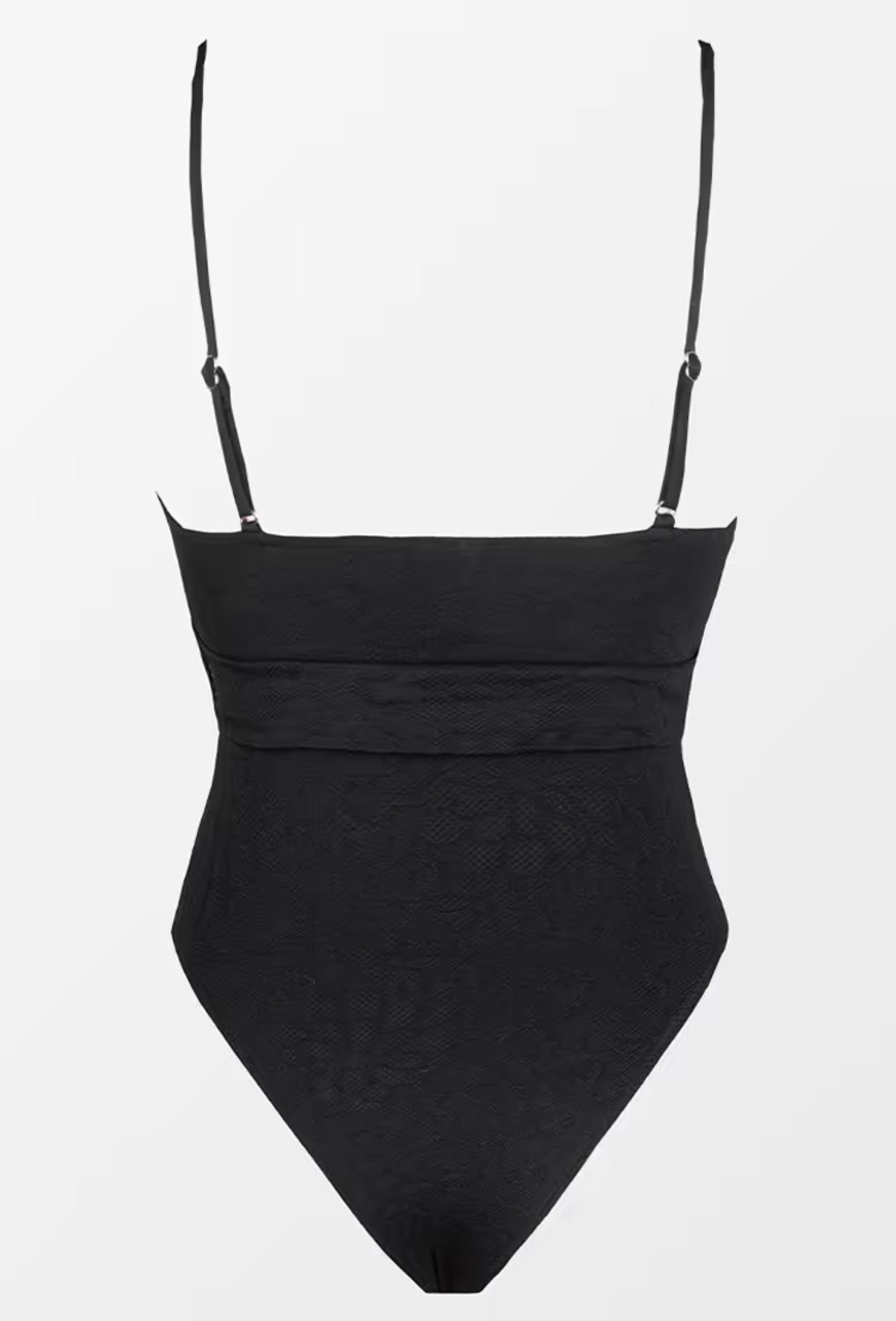 CUPSHE Lauren Belted Bandeau Black One Piece Swimsuit