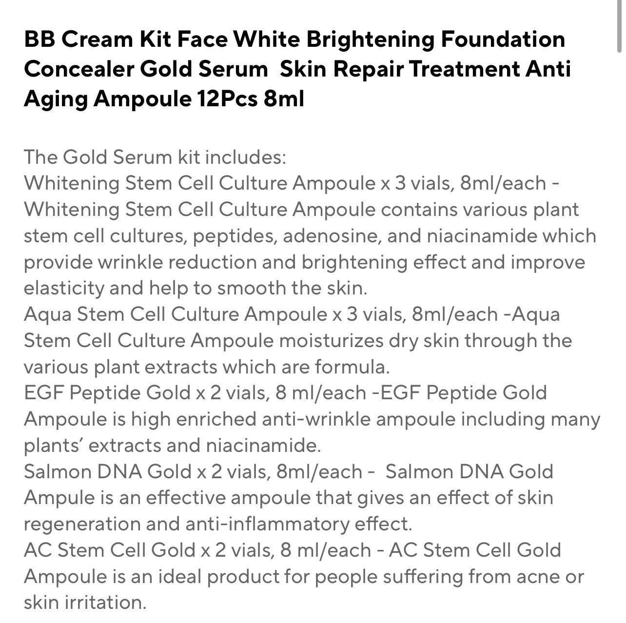 Korea Original Stayve BB Cream Glow Beginner Starter Kit Niacinamide/Peptide Face Skin Care Serum Essence