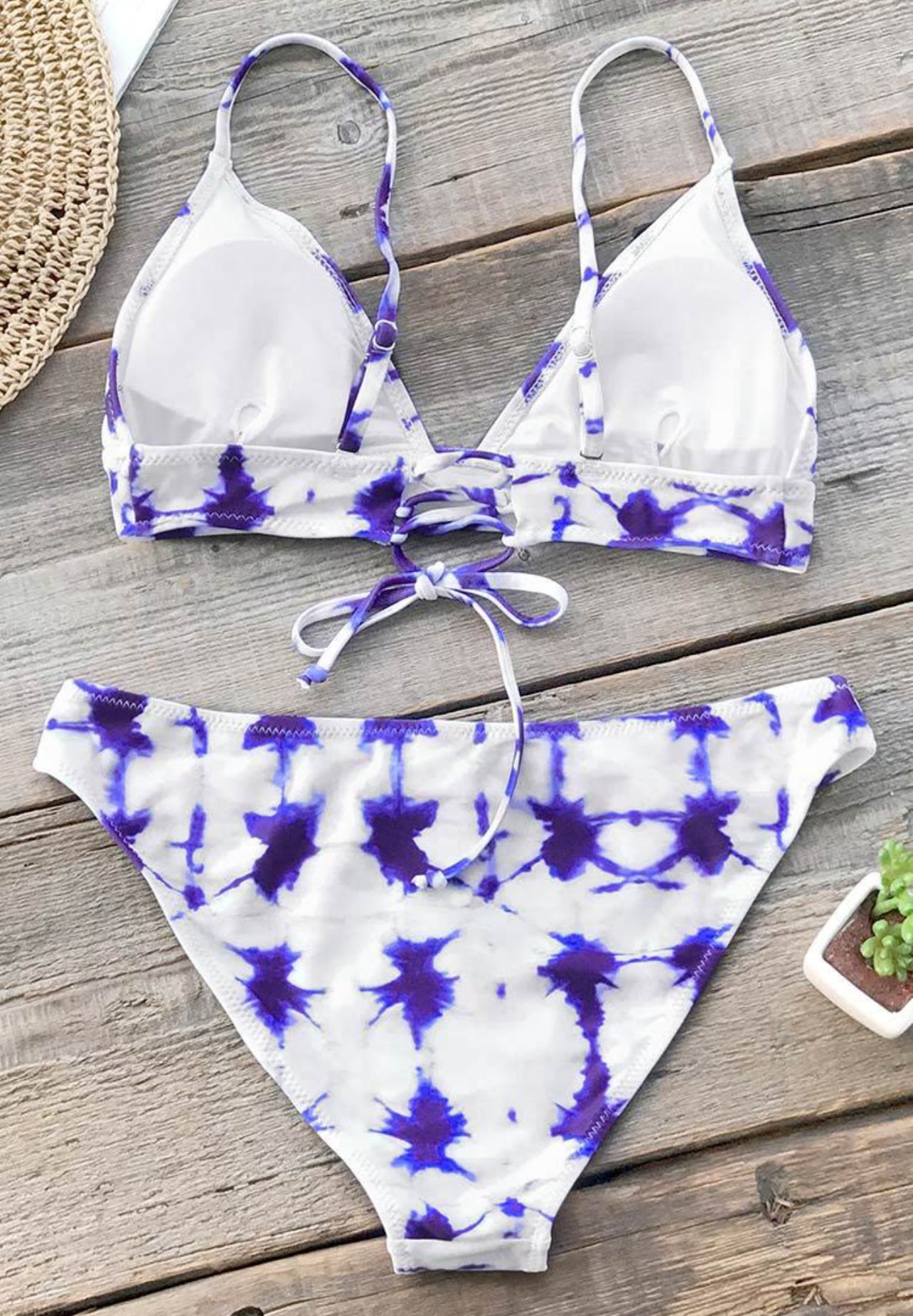 CUPSHE Women’s Blue Crush Tie-dye Bikini