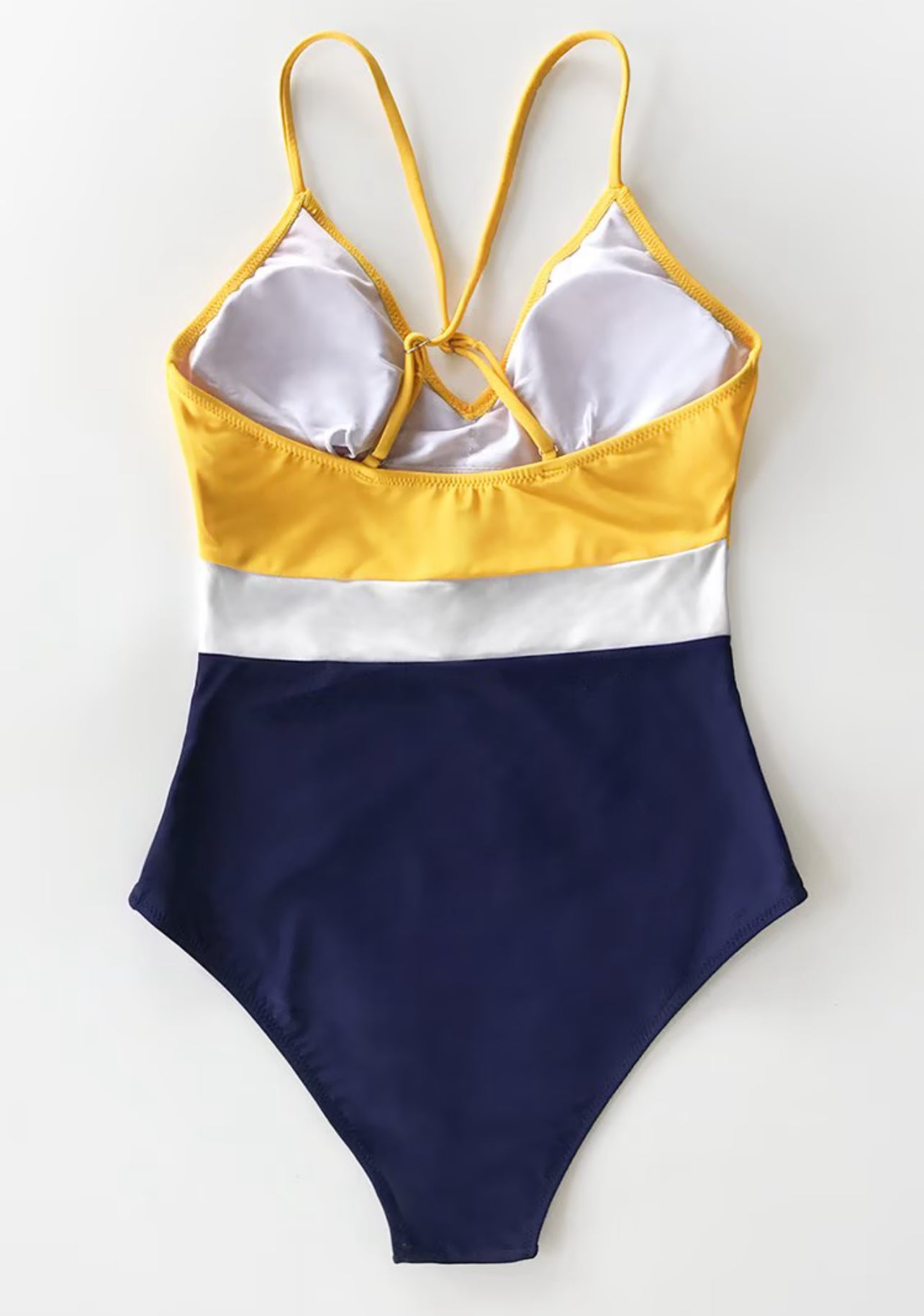 Colorblock V-Neck One Piece Swimsuit