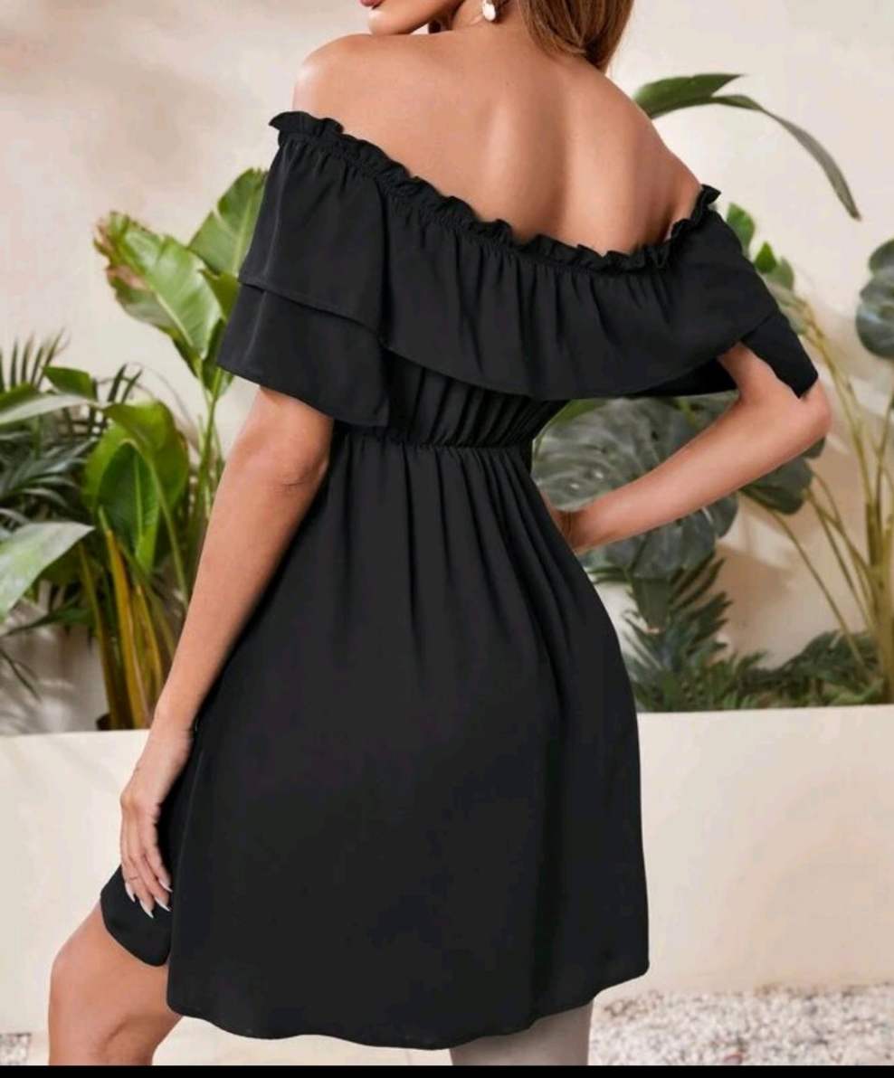 Womens black offshoulder summer dress