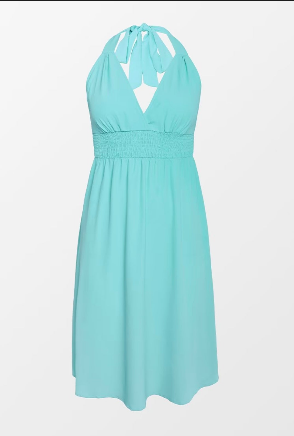 CUPSHE teal green halter backless summer dress