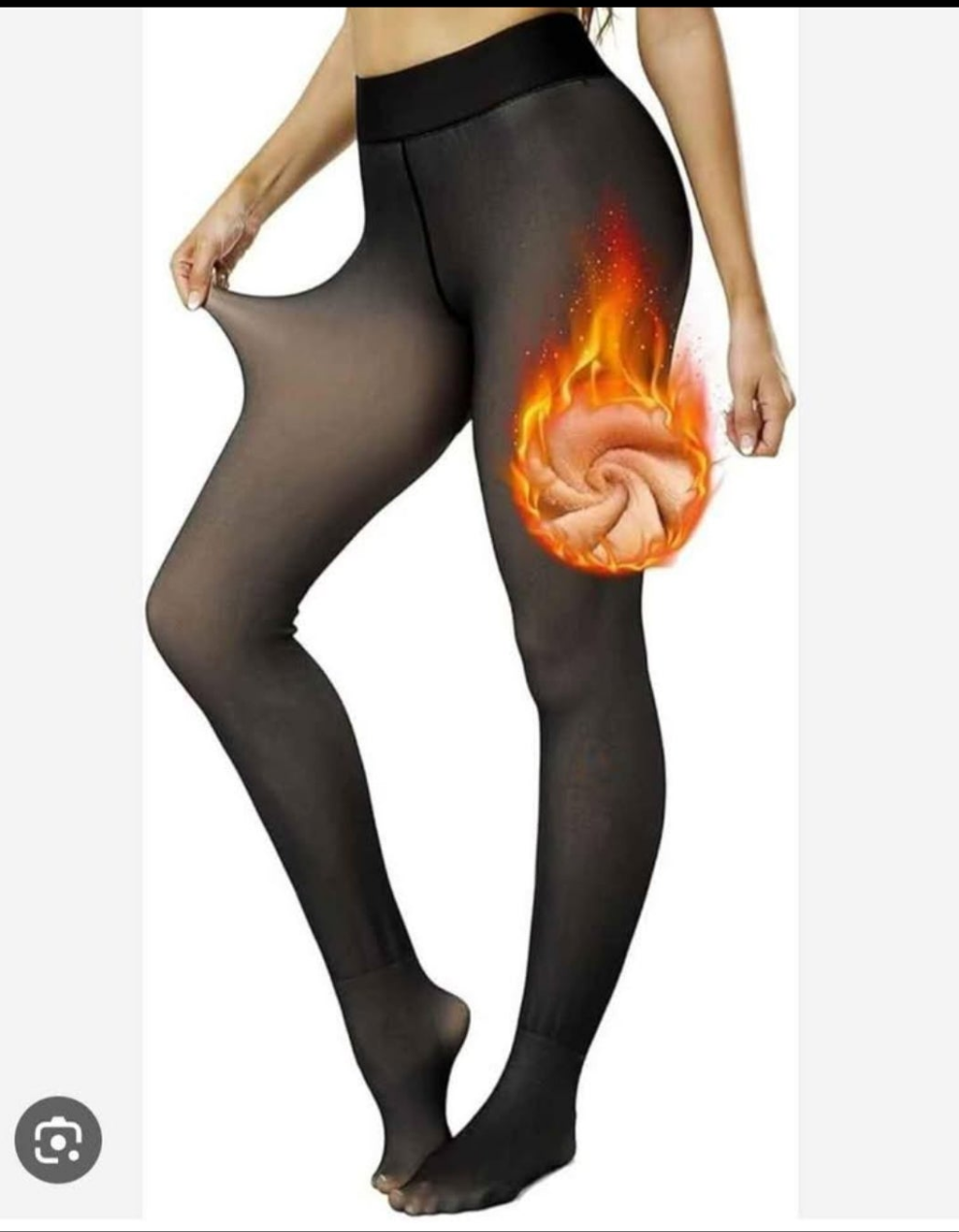 Womens thick fleece lined sheer style tights