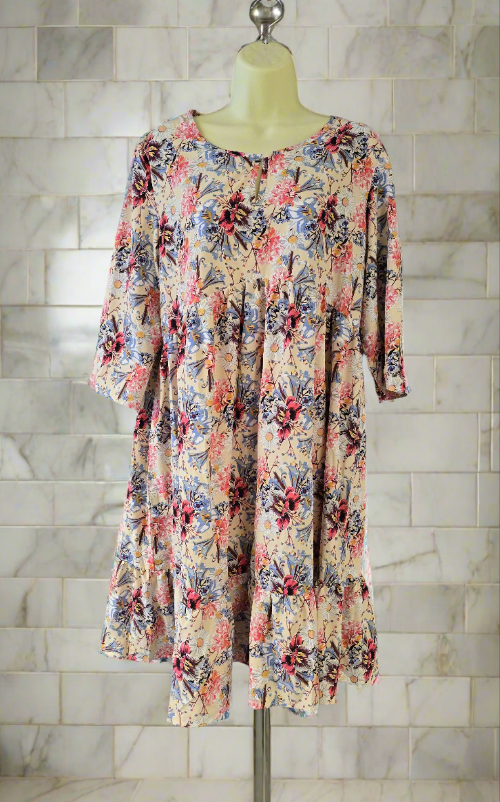 Womens floral long sleeve summer dress
