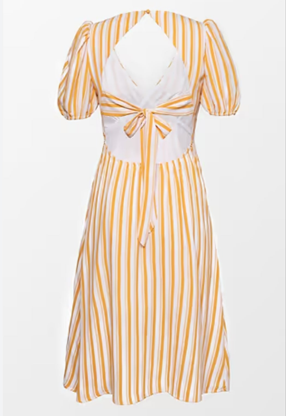 Cupshe yellow stripped open back summer vacation dress