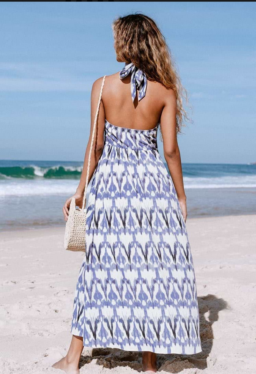 Cupshe criss cross halter tie long midi summer vacation dress