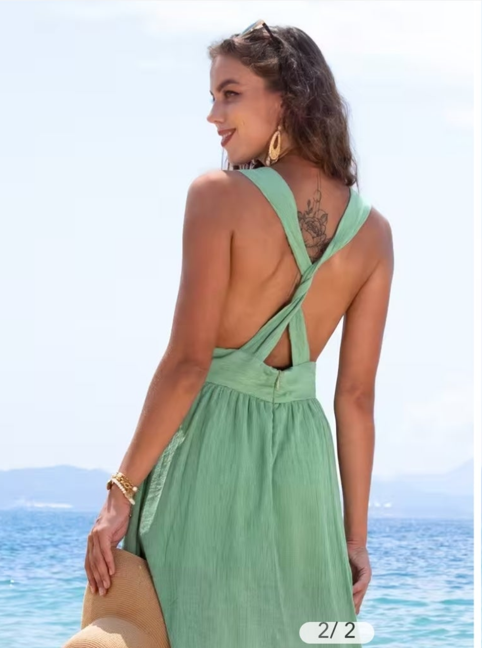 CUPSHE Winnie green Plunge neck dress