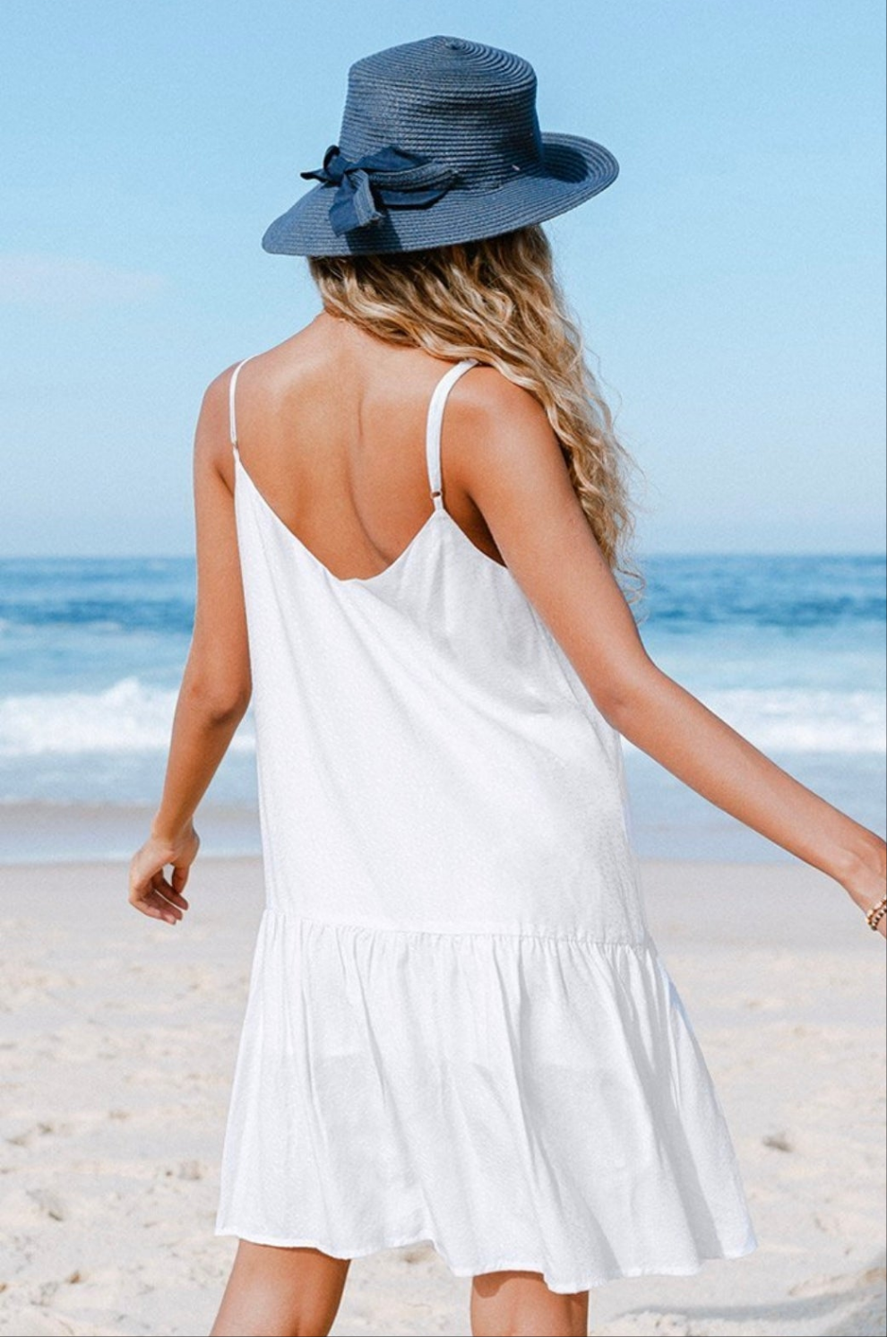 CUPSHE kinslee white loose waisted cami slip short summer dress