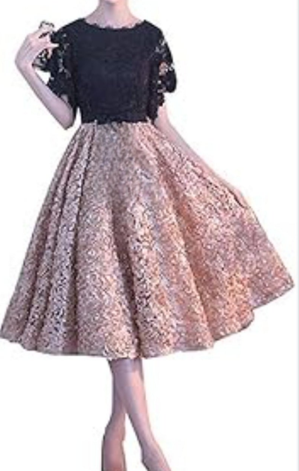 Womens embroidered knee length party dress