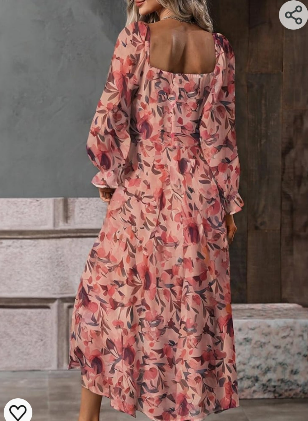 Womens long floral milkmaid style dress