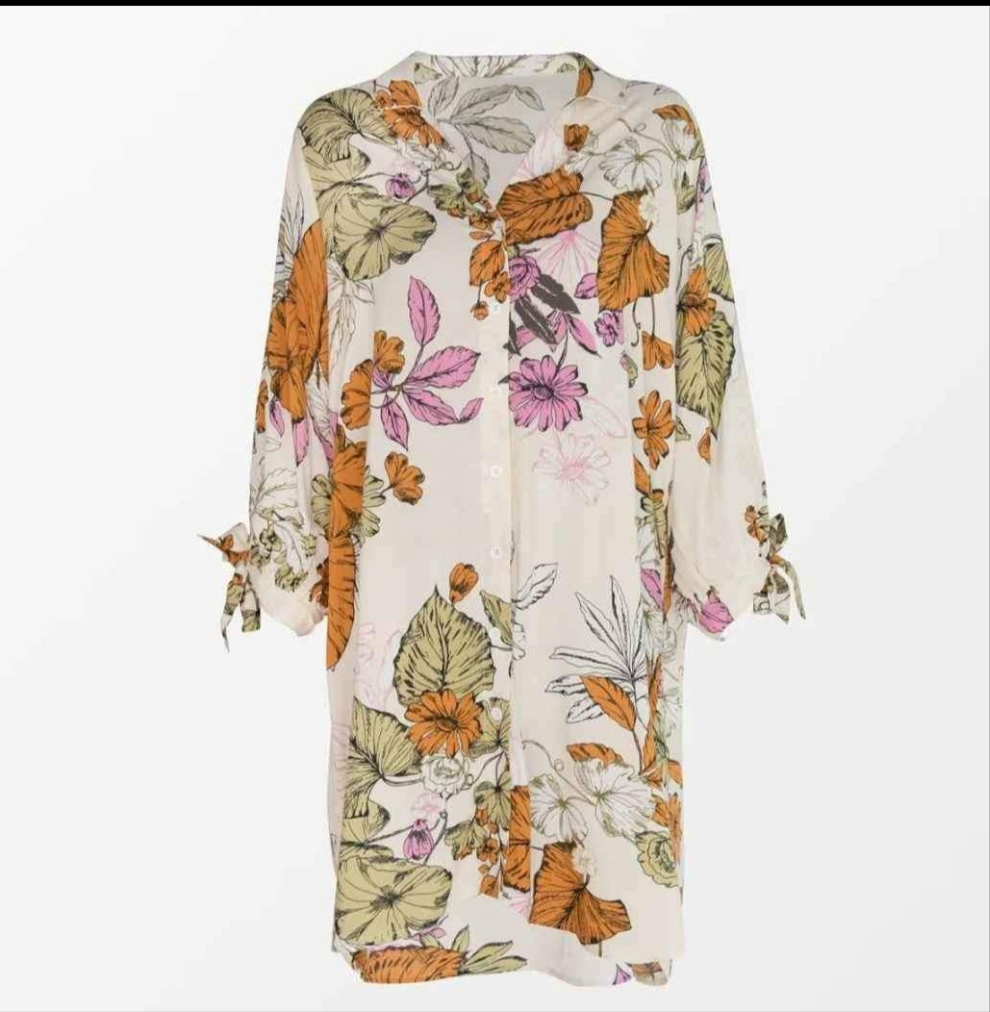 CUPSHE botanical print button up shirt dress