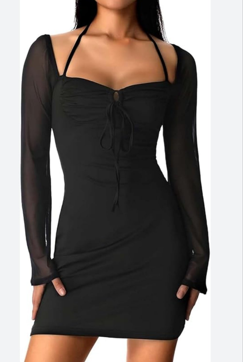 Womens sexy mesh y2k style mini dress