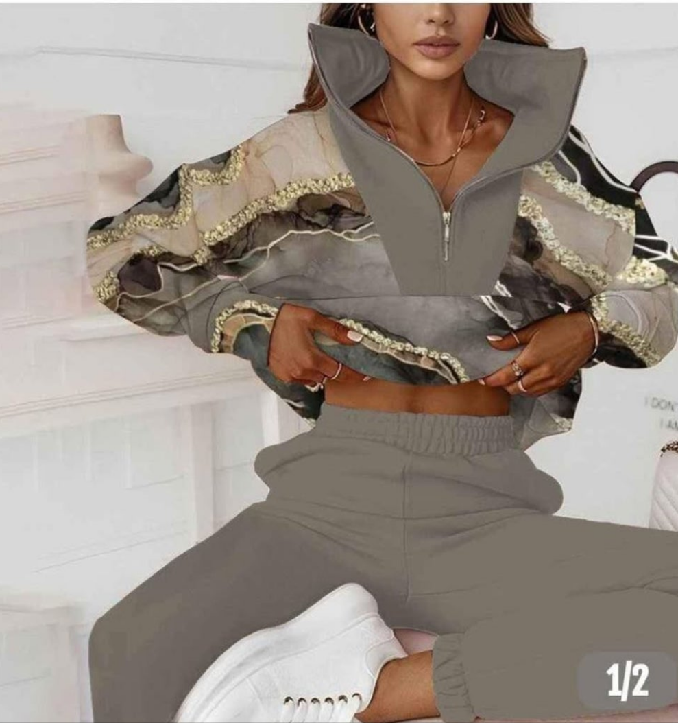 Womens marble print tracksuit