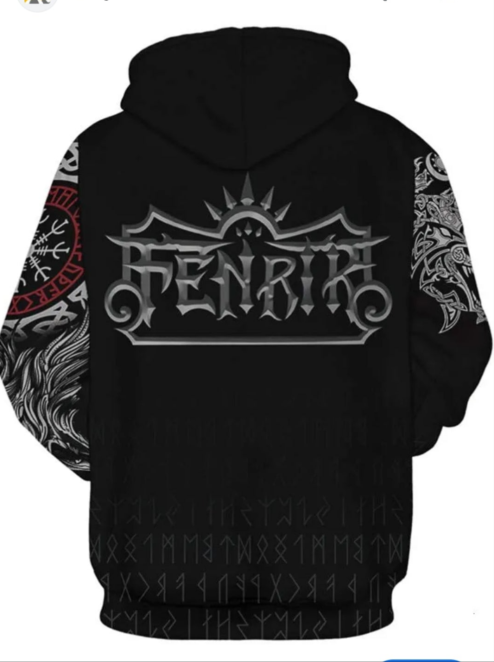 Mens nordic viking graphic print hoodie sweater