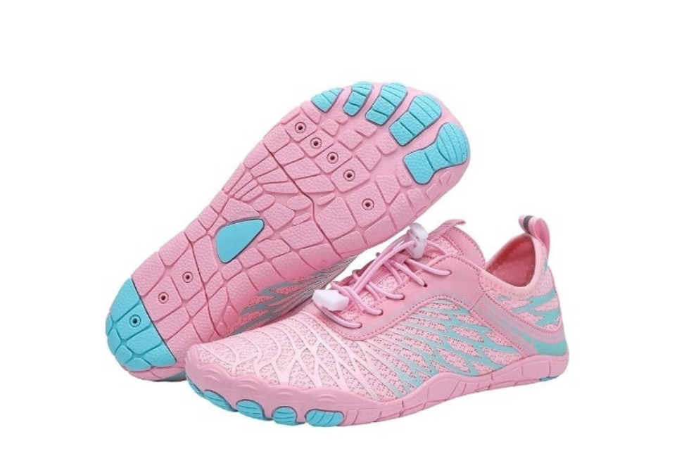 Womens pink waterproof anti slip hiking shoes