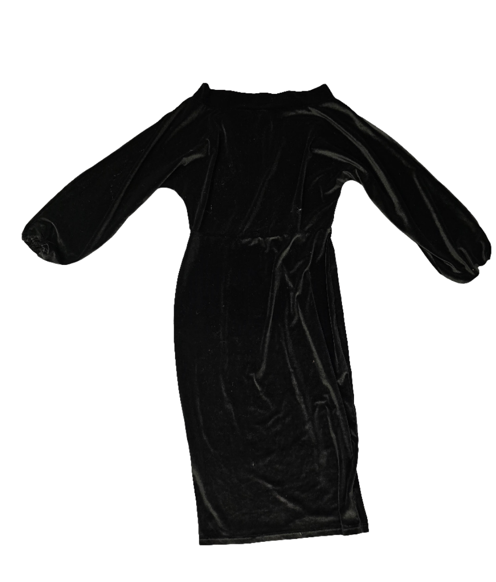 Womens black offshoulder velvet sweater dress